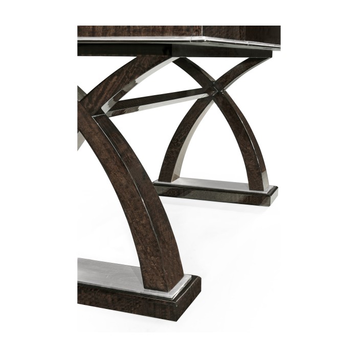 Black Eucalyptus & Silver Espresso Desk with Wood Stretcher