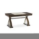 Black Eucalyptus & Silver Espresso Desk with Wood Stretcher