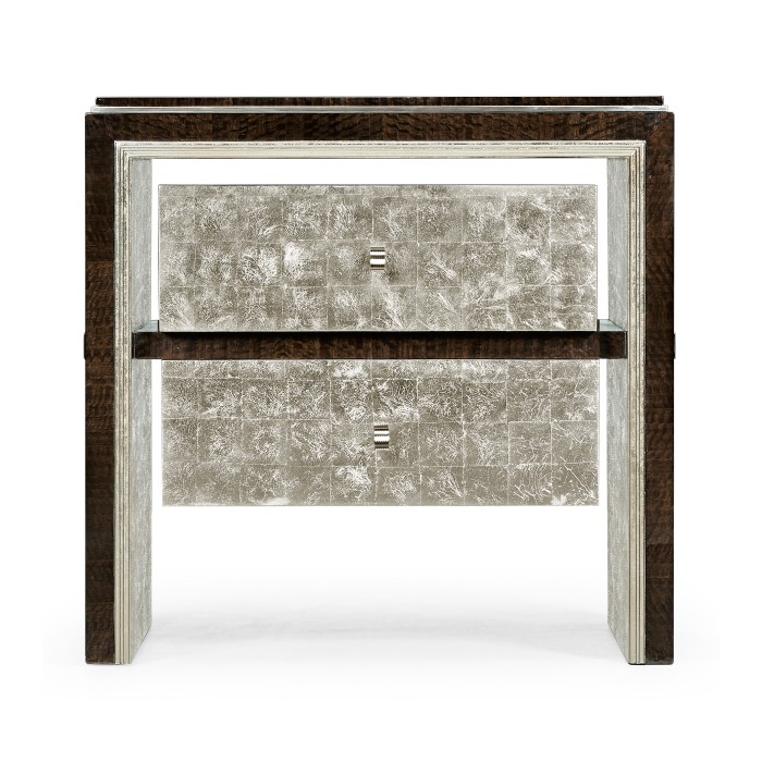 Black Eucalyptus & Silver Espresso Nightstand with Drawers