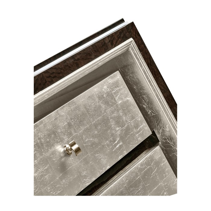 Black Eucalyptus & Silver Espresso Nightstand with Drawers