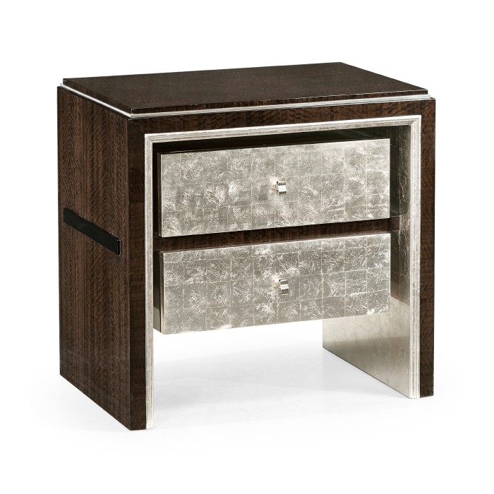 Black Eucalyptus & Silver Espresso Nightstand with Drawers