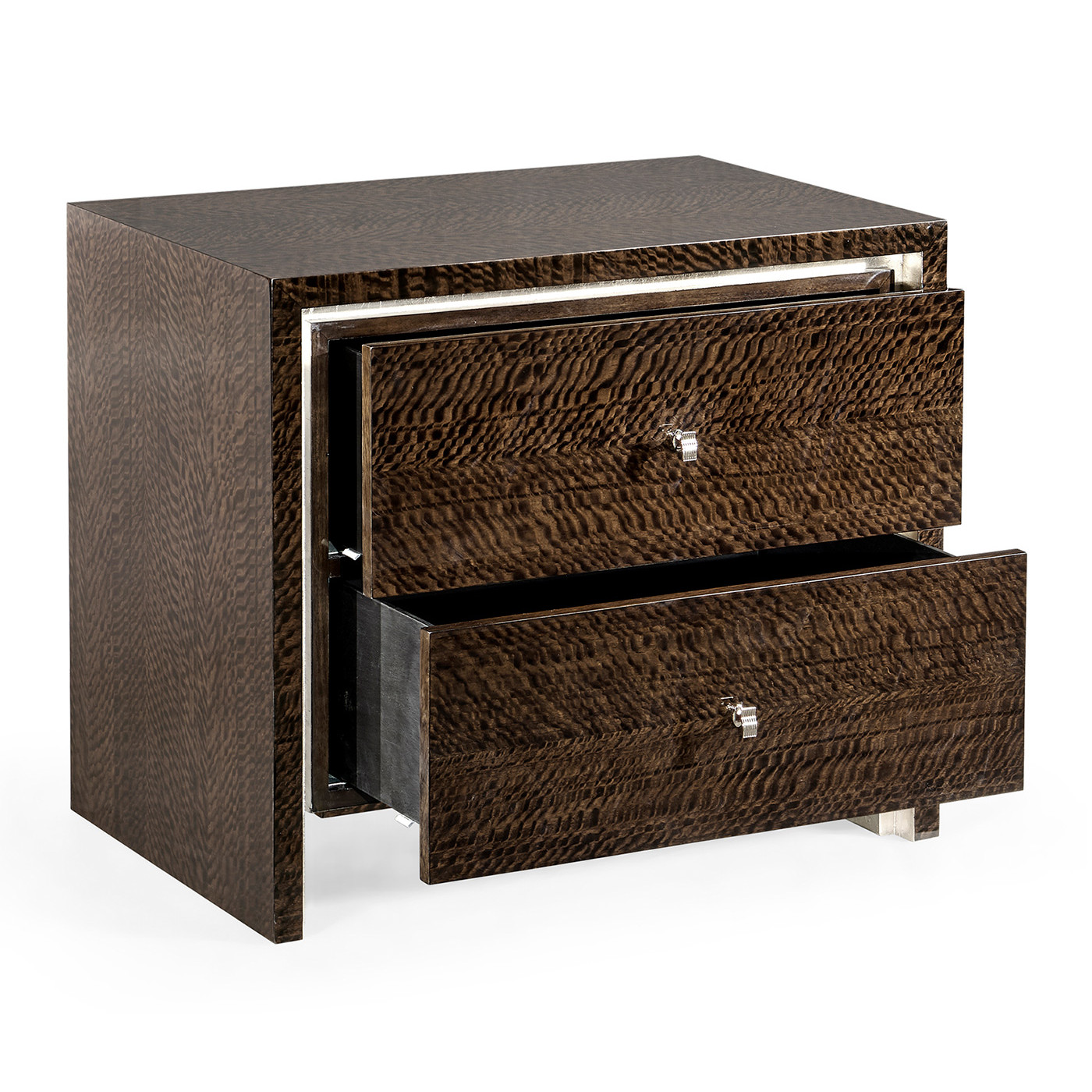 Black Eucalyptus Nightstand with Drawers