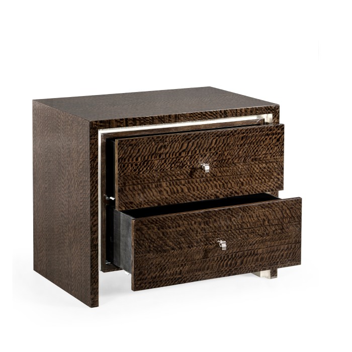 Black Eucalyptus Nightstand with Drawers