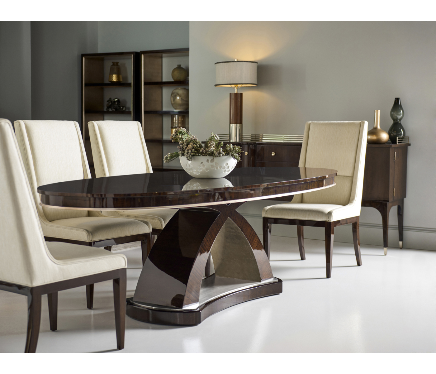 Geometric Channel Back Side Chair