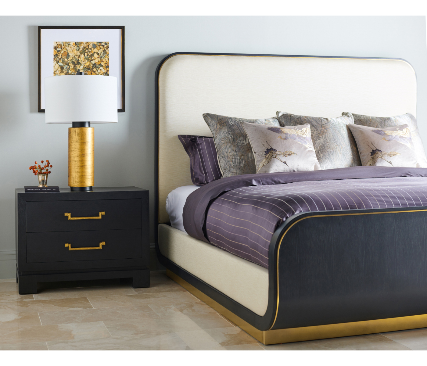 Fusion Curved Ebonised Oak Cali King Bed