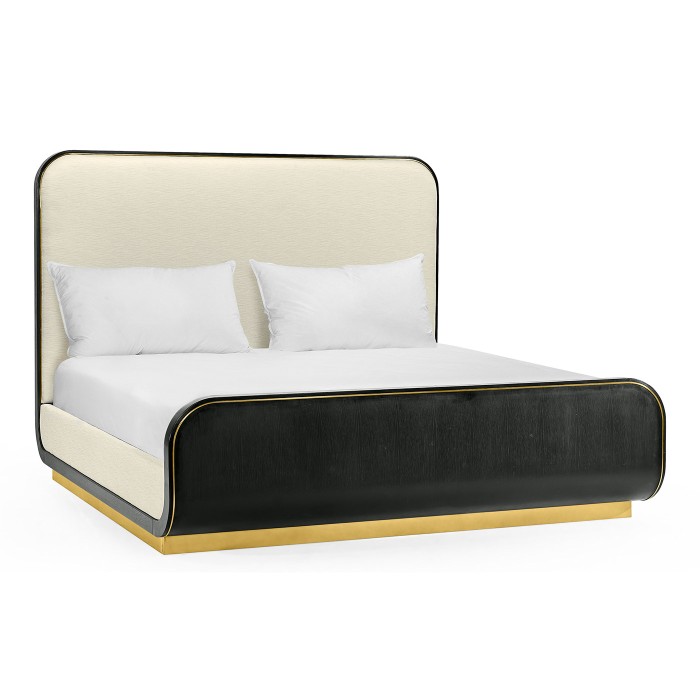 Fusion Curved Ebonised Oak UK Queen Bed