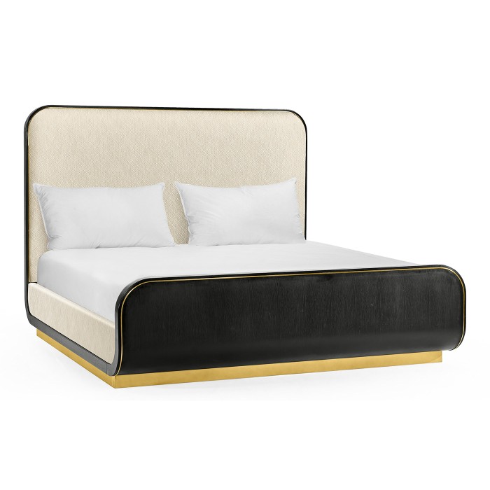 Fusion Curved Ebonised Oak US King Bed