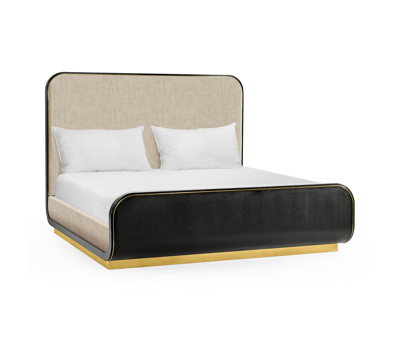 Fusion Curved Ebonised Oak US King Bed