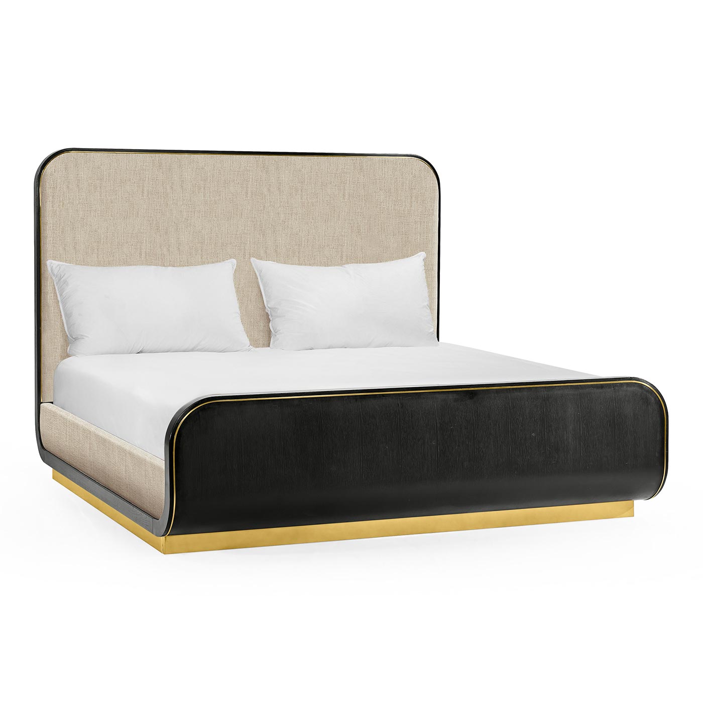 Fusion Curved Ebonised Oak US King Bed