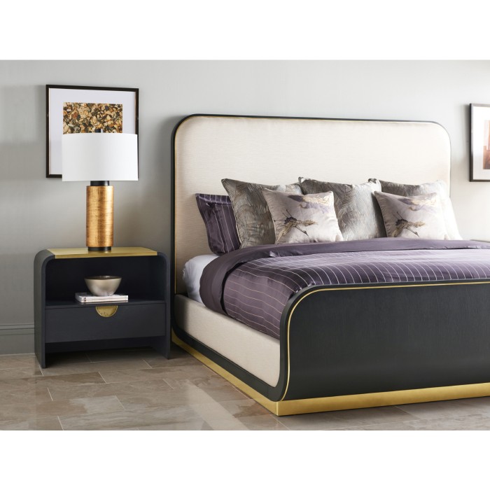 Fusion Curved Ebonised Oak US King Bed