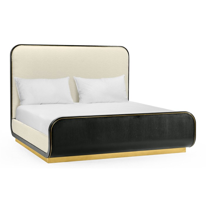 Fusion Curved Ebonised Oak US Queen Bed