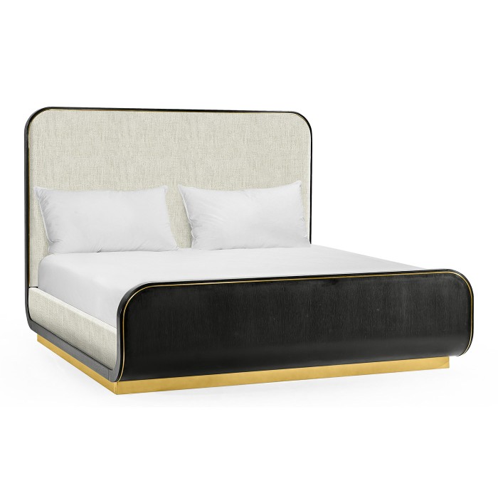 Fusion Curved Ebonised Oak US Queen Bed