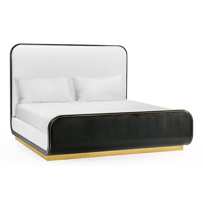 Fusion Curved Ebonised Oak US Queen Bed