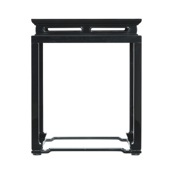 Fusion Smoky Black End Table with Marble Top