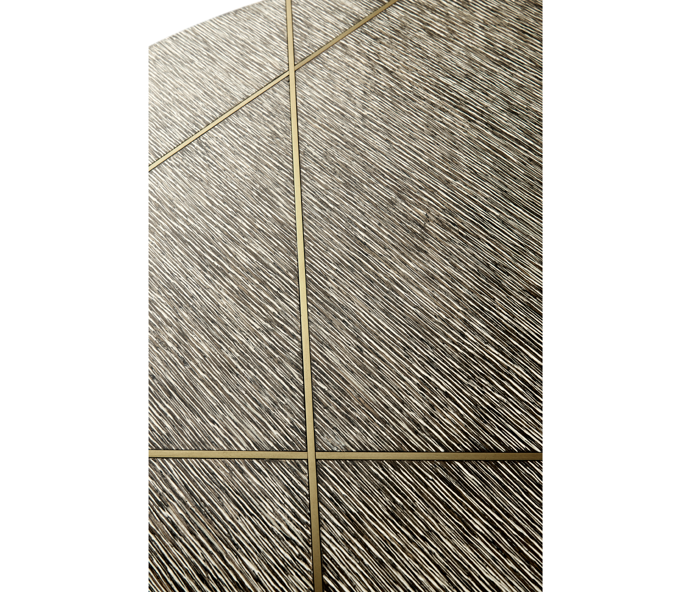 Geometric Circular Dark French Oak End Table with Drawer