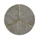 Geometric Round Oak & Brass End Table
