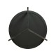 Geometric Round Oak & Brass End Table