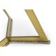 Geometric Round Oak & Brass End Table