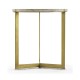 Geometric Round Oak & Brass End Table