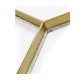 Geometric Round Oak & Brass End Table