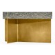 Geometric Rectangular Dark French Oak & Gilded Coffee Table