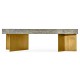 Geometric Rectangular Dark French Oak & Gilded Coffee Table