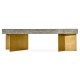 Geometric Rectangular Dark French Oak & Gilded Coffee Table