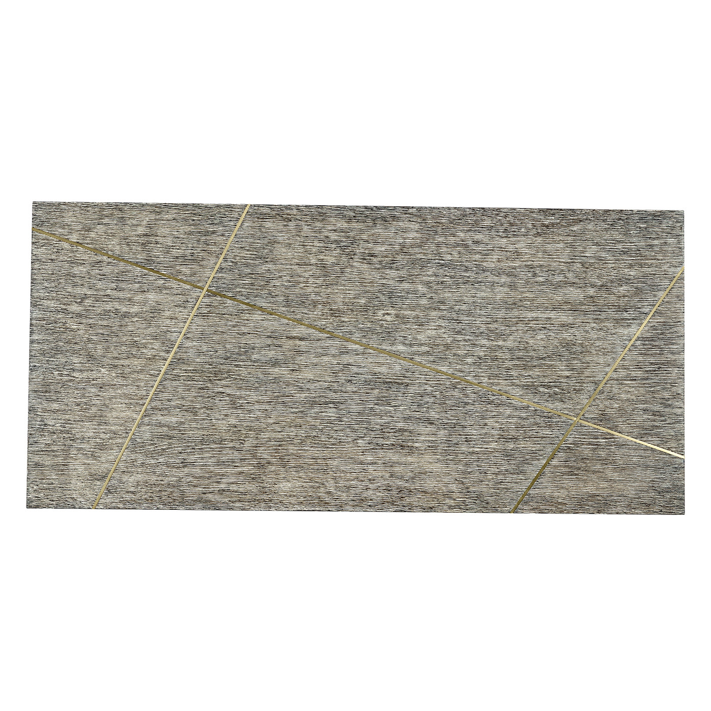 Geometric Rectangular Dark French Oak & Gilded Coffee Table