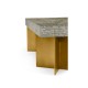 Geometric Rectangular Dark French Oak & Gilded Coffee Table