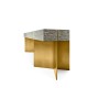 Geometric Rectangular Dark French Oak & Gilded Coffee Table