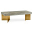 Geometric Rectangular Dark French Oak & Gilded Coffee Table
