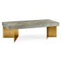 Geometric Rectangular Dark French Oak & Gilded Coffee Table