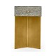 Geometric Rectangular Dark French Oak & Gilded End Table