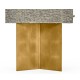 Geometric Rectangular Dark French Oak & Gilded End Table