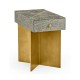 Geometric Rectangular Dark French Oak & Gilded End Table