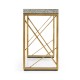 Geometric Dark French Oak & Gilded Console Table