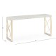Geometric Dark French Oak & Gilded Console Table