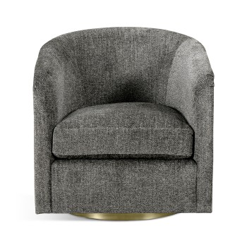 Geometric Dark French Oak Swivel Chair
