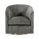 Geometric Dark French Oak Swivel Chair