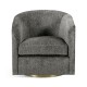 Geometric Dark French Oak Swivel Chair