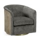 Geometric Dark French Oak Swivel Chair
