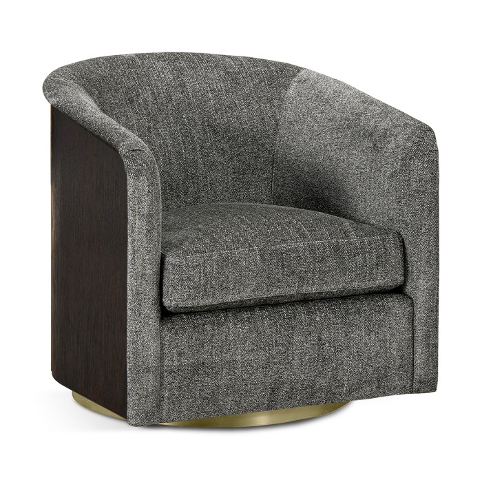Geometric Dark Mocha Oak Swivel Chair