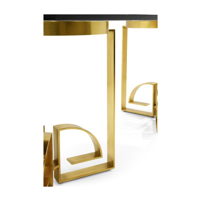 Fusion Rectangular Chinoiserie Antique Etched Brass Dining Table 87