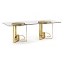 Fusion Rectangular Chinoiserie Antique Etched Brass Dining Table 87