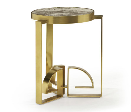 Fusion Chinoiserie Antique Etched Brass Dining Table Base