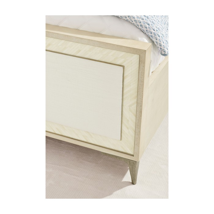 Tideline Bone & Linen-Blend Upholstered Cali King Bed