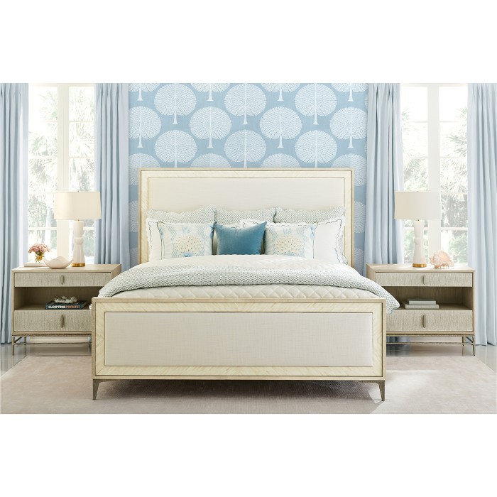 Tideline Bone & Linen-Blend Upholstered Cali King Bed