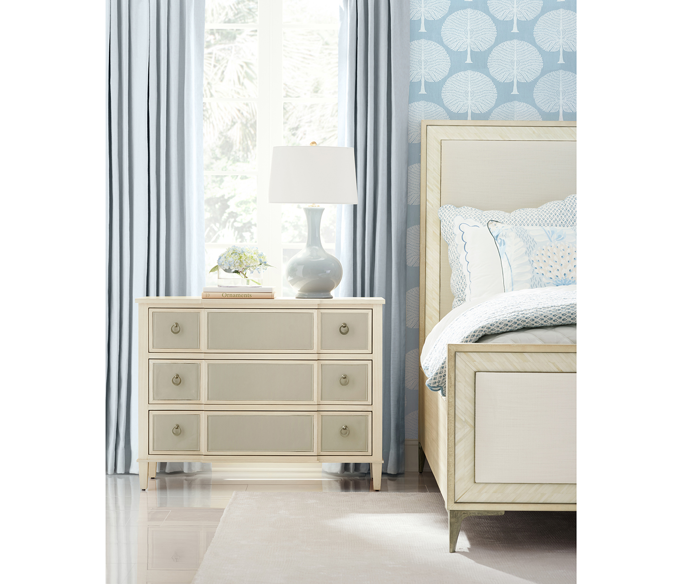 Tideline Bone & Linen-Blend Upholstered UK King Bed
