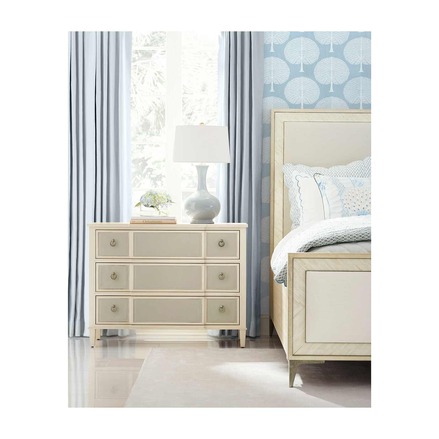 Tideline Bone & Linen-Blend Upholstered UK King Bed