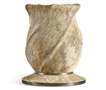Water Leeward Carved Travertine Base